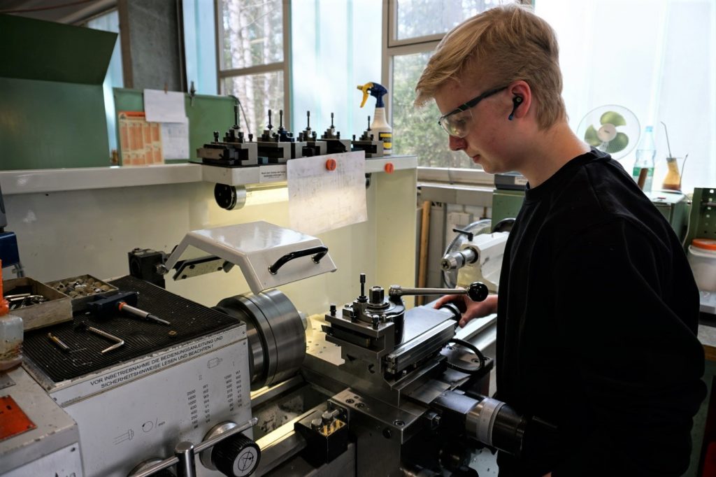 Apprentice at the lathe