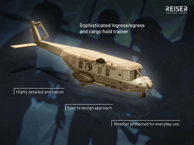 Keyvisual des NH90-Mock-ups für Ein- und Ausstiegstraining