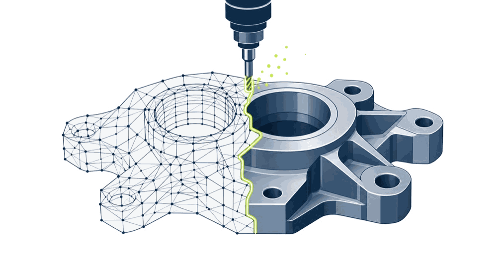 Production and integration, CNC milling cutter turning the model into a physical part