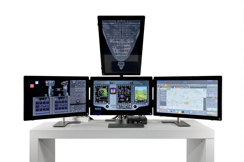 Avionic Desktop Trainer in the H145 layout with touch displays