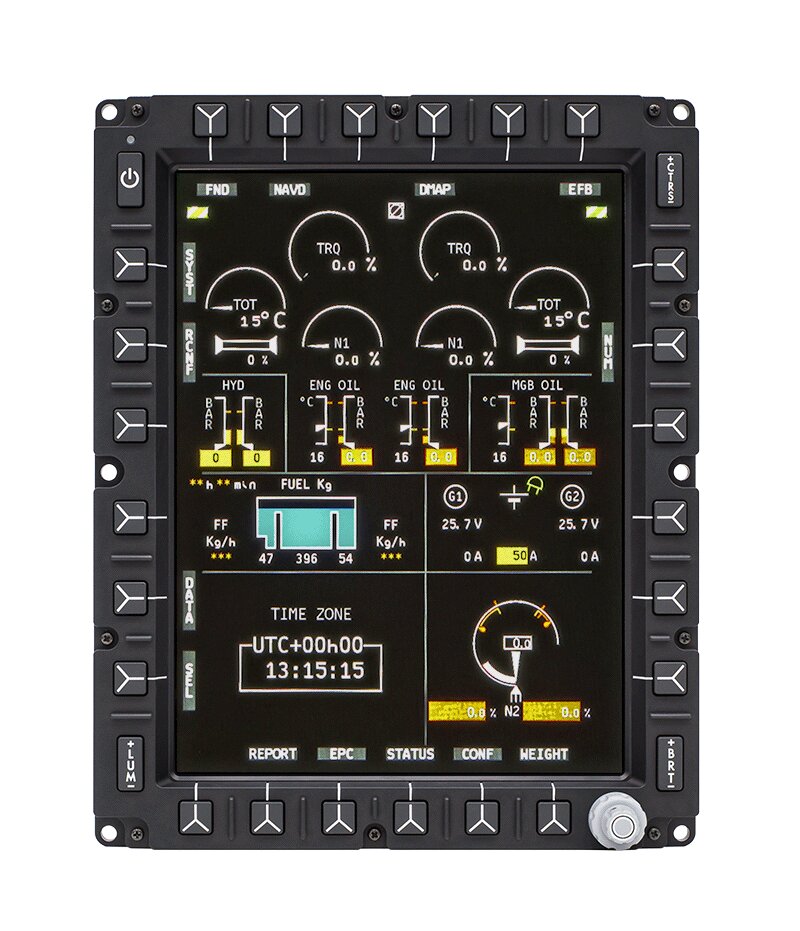 Avionics model on the display