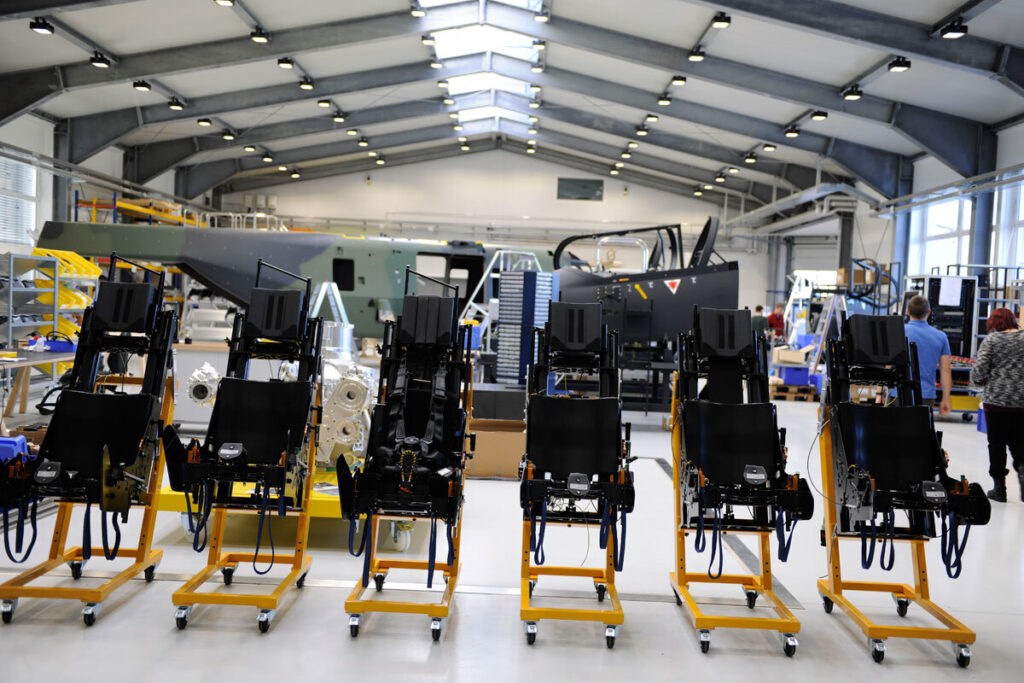 G-seat detail during assembly