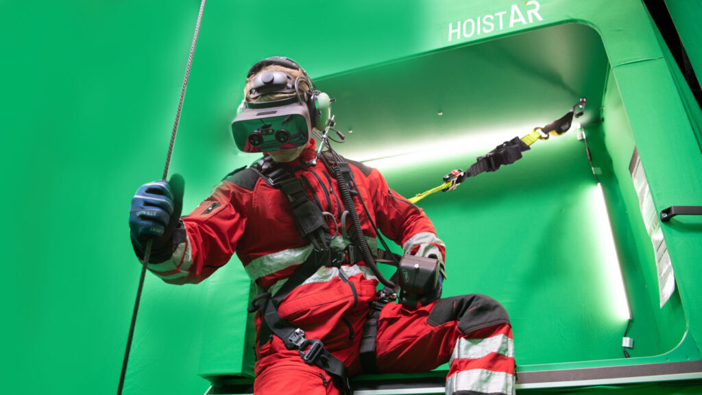 hoistAR Training real im Greenscreen