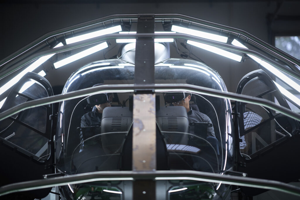 Exterior view of the Full Flight Simulator in the simulator hall
