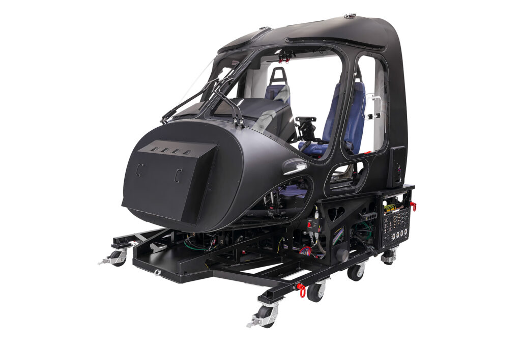Leonardo AW169 cockpit module on roll-on platform